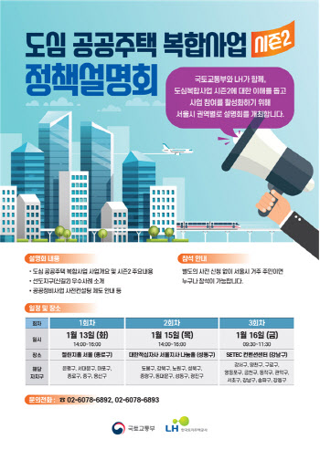 LH, '도심복합사업 시즌2' 찾아가는 설명회 개최