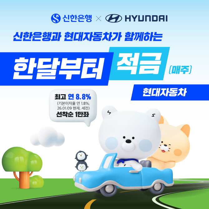 신한은행, 현대자동차 손 잡고 최고 연 8.8% 제휴 적금 출시