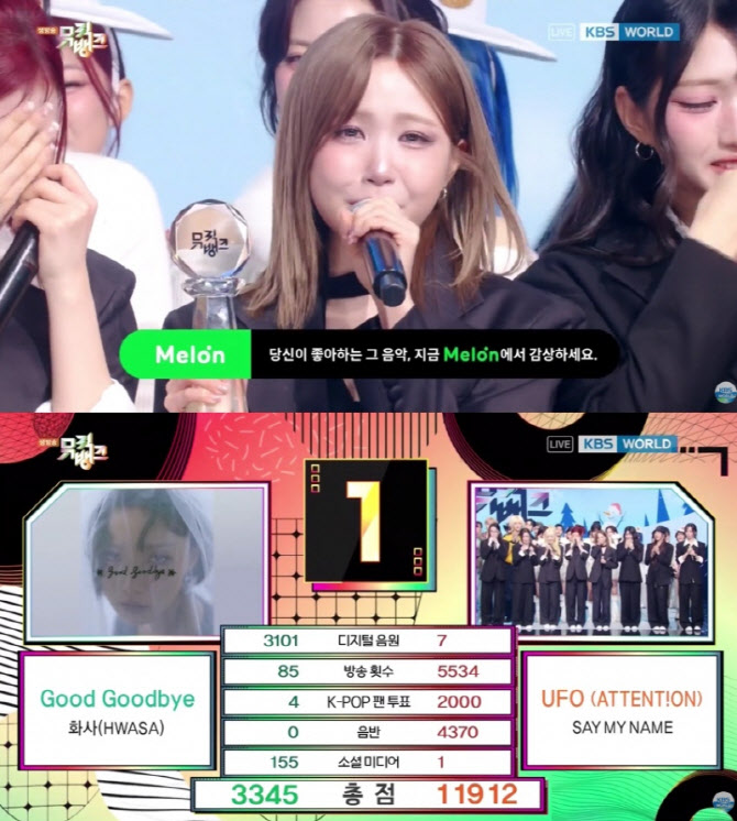 세이마이네임, 데뷔 첫 '뮤뱅' 1위… 히토미 오열