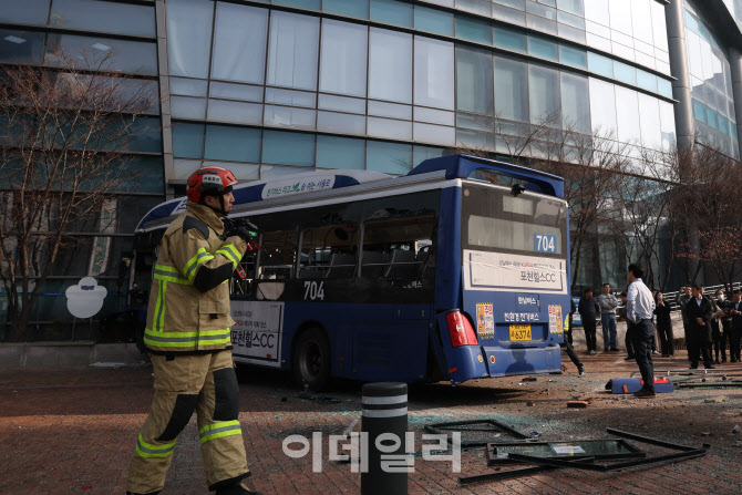 [포토]NH농협은행 건물에 시내버스 돌진