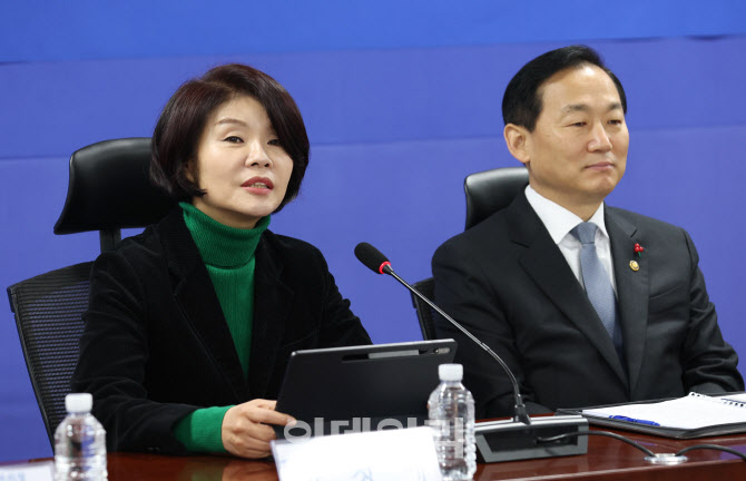 [포토]당정협의, '모두발언하는 한정애 정책위의장'