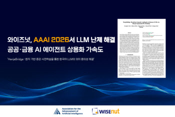 와이즈넛, 국제인공지능학회 AAAI 2026서 논문 발표… LLM 성능 높인다