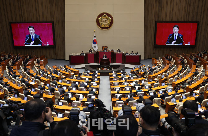 [포토]본회의, '교섭단체 대표연설'