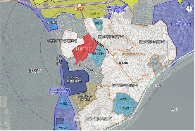 용산 청화아파트, 한강·남산 품은 21층 아파트로 재탄생