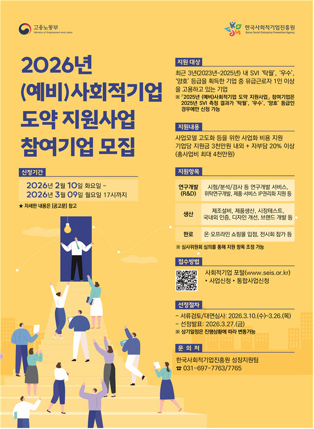사회적기업 ‘성장 사다리’ 만든다…정부, 스텝업 지원 본격화