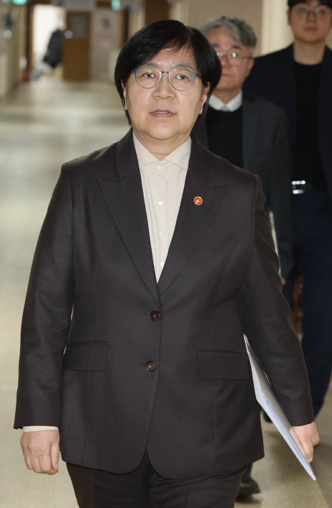 [포토]2027학년도 이후 의사인력 양성규모 관련 브리핑 입장하는 정은경 장관