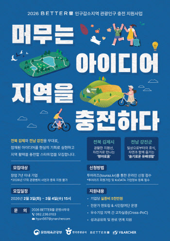 한국관광공사, ‘2026 배터리’ 참여 스타트업 모집