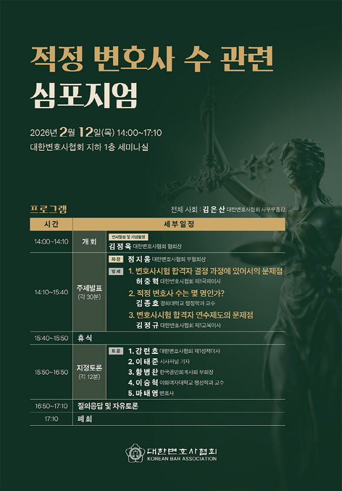 의사 정원 추계에 이어…변협, 적정 변호사 수 추산 논의