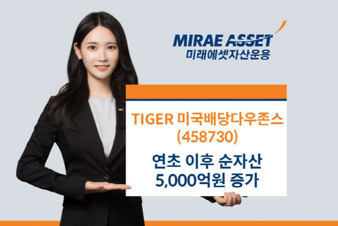 美기술주 출렁이자…TIGER 미국배당다우존스 ETF, 순자산 5000억↑