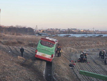 익산서 회사 통근버스가 농수로 추락…운전기사 숨져