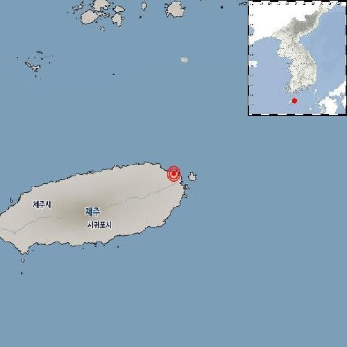 제주 동쪽서 규모 2.2 지진…"피해 없을 듯"