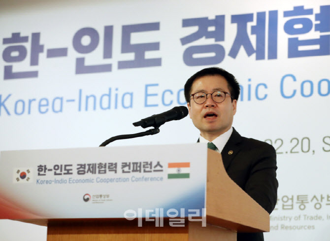 [포토] '한-인도 경제협력' 발언하는 여한구 통상교섭본부장