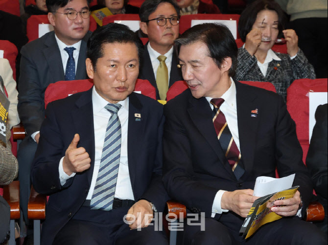 [포토]정청래-조국, '어떤 대화 나누나?'