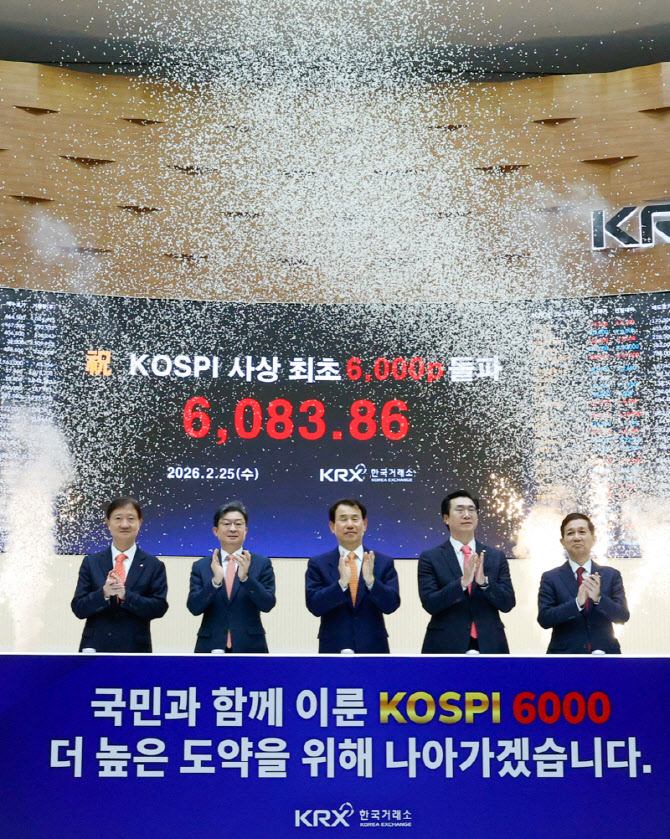 [포토]코스피, 사상 첫 ‘6000피’ 개막
