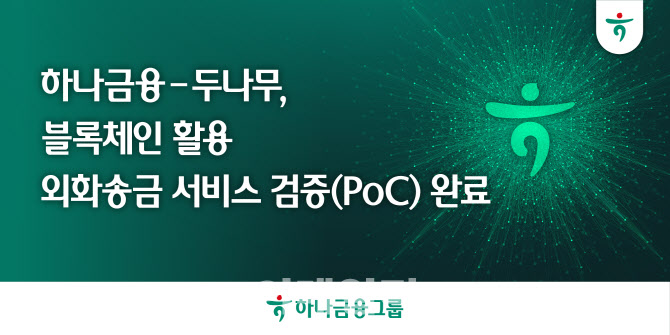 하나금융, 두나무와 블록체인 기술 활용 '외화송금 서비스 기술검증' 완료
