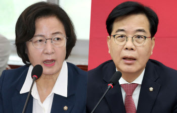추미애 "필버하고 TK통합? 無양심"…송언석 "법 왜곡죄는 잘만 하더니"