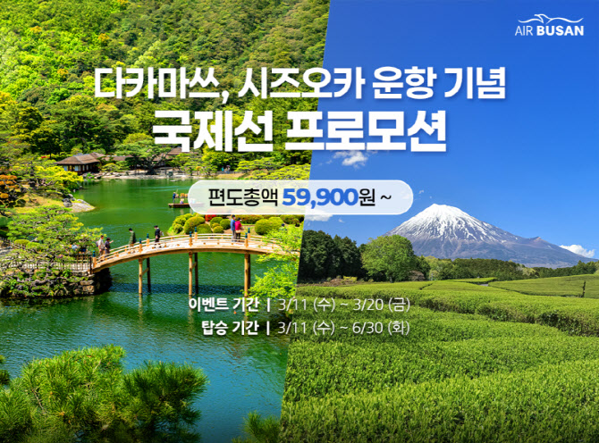 에어부산, 신규 운항 기념 국제선 프로모션 실시