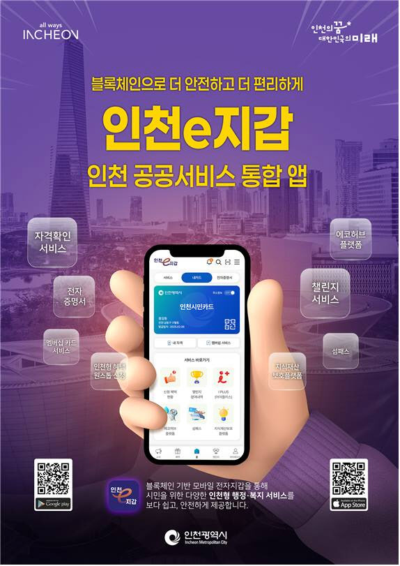 인천시, 공공서비스 통합 앱 '인천e지갑' 개시