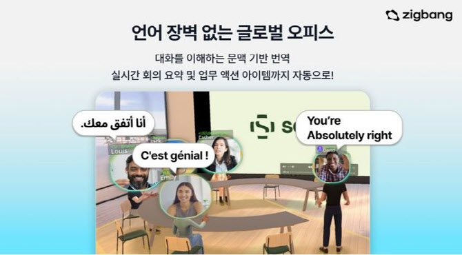 직방, 가상오피스 플랫폼 '소마'에 AI 다국어 기능 도입