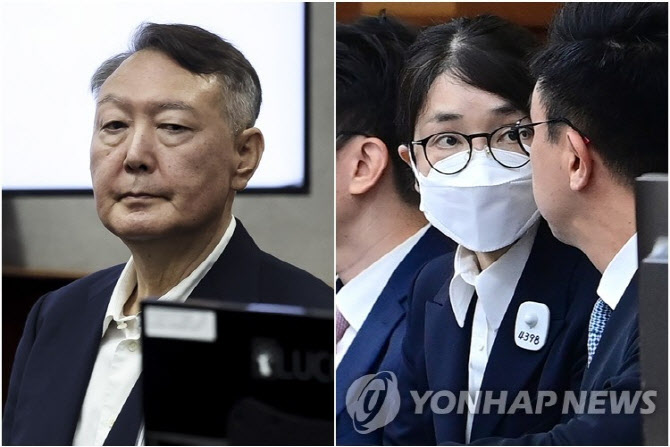 尹 부부, 법정 재회하나…尹 정자법 위반 1심 증인에 김건희 채택