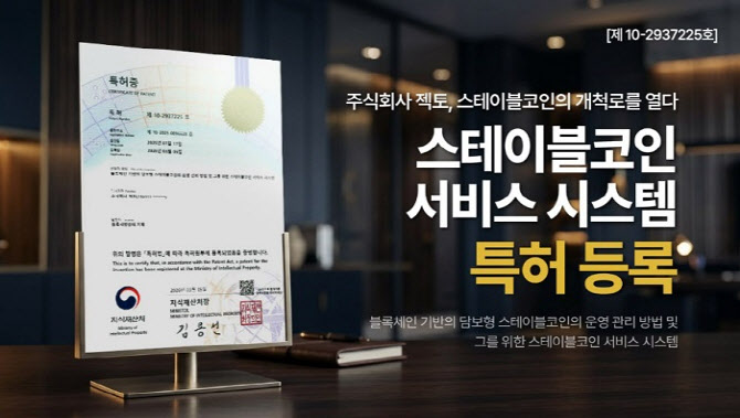 젝토, 스테이블코인 운영관리 특허 확보… 담보·유동성 자동화 기술로 안정성 강화