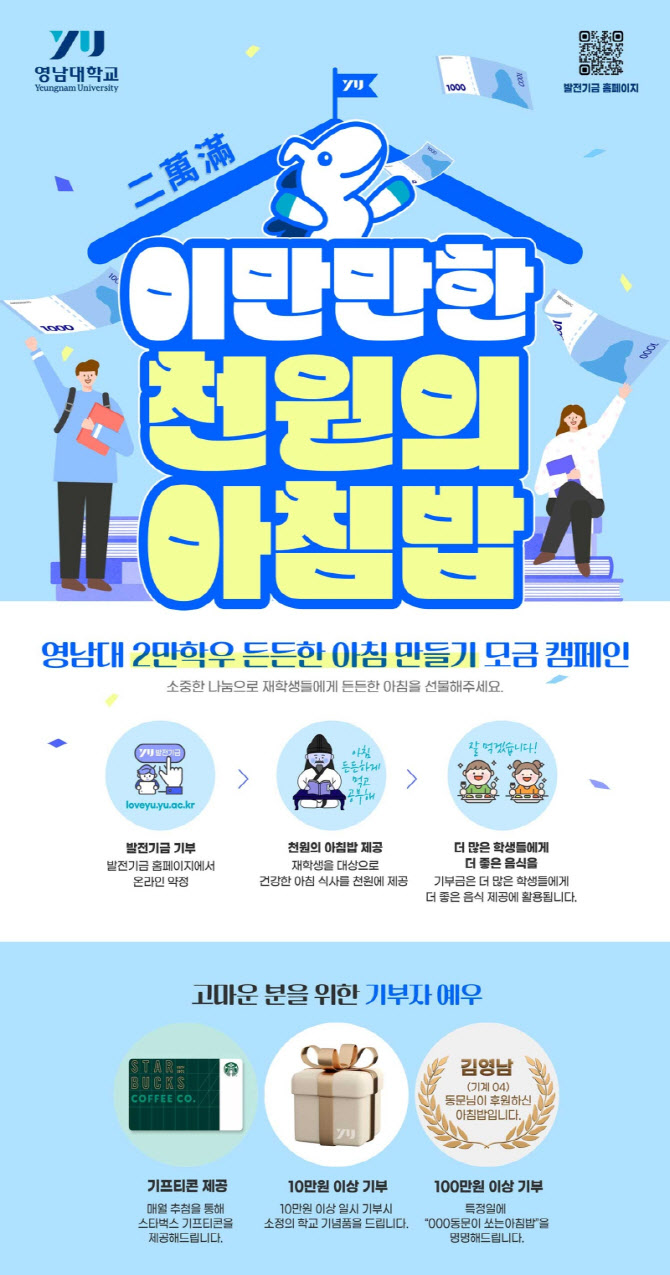 천원으로 만드는 든든한 아침, 영남대의 특별한 기부 운동