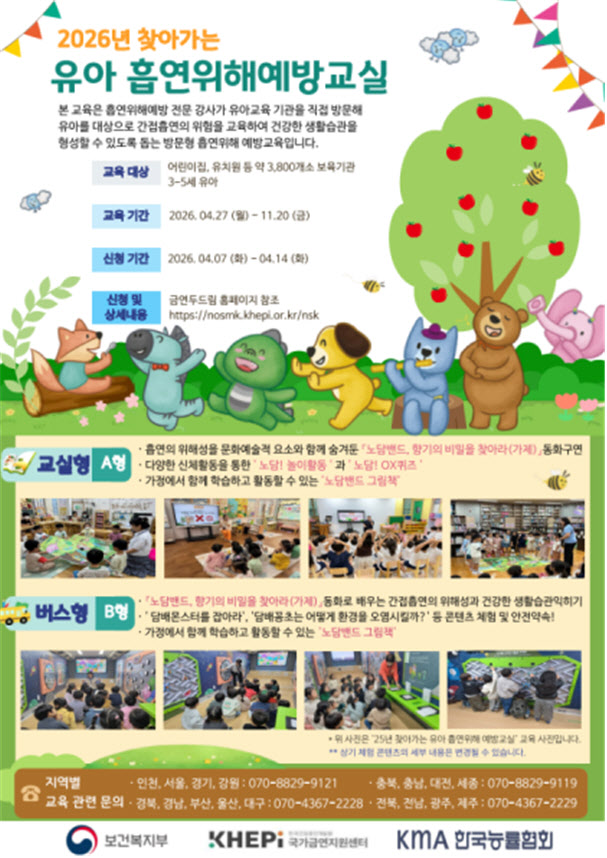 "유아 흡연예방 교육 확대"…전국 3800곳 찾아간다