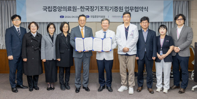 국립중앙의료원, 한국장기조직기증원과 업무협약 체결