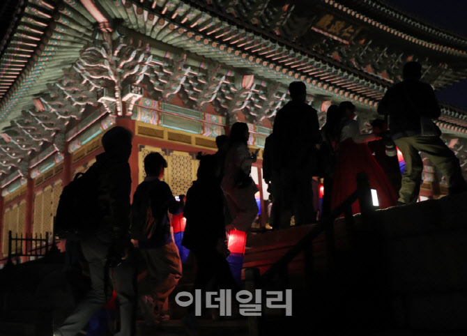 [포토] 봄 밤에 꿈같은 고궁 산책