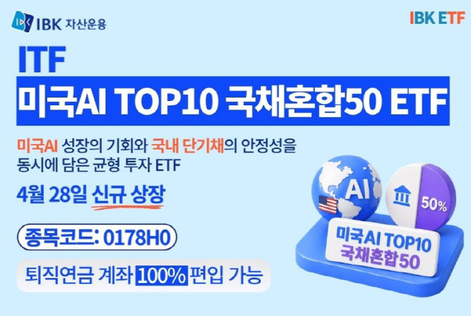 IBK운용, 美 AI·국채 반반 담은 ETF 상장…퇴직연금 100% 투자 가능
