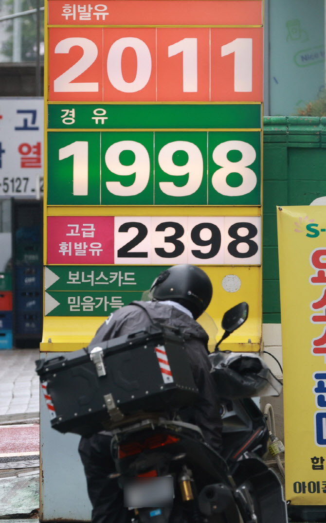 [포토]韓기름값 5주 연속 상승…휘발유·경유 다시 2000원대