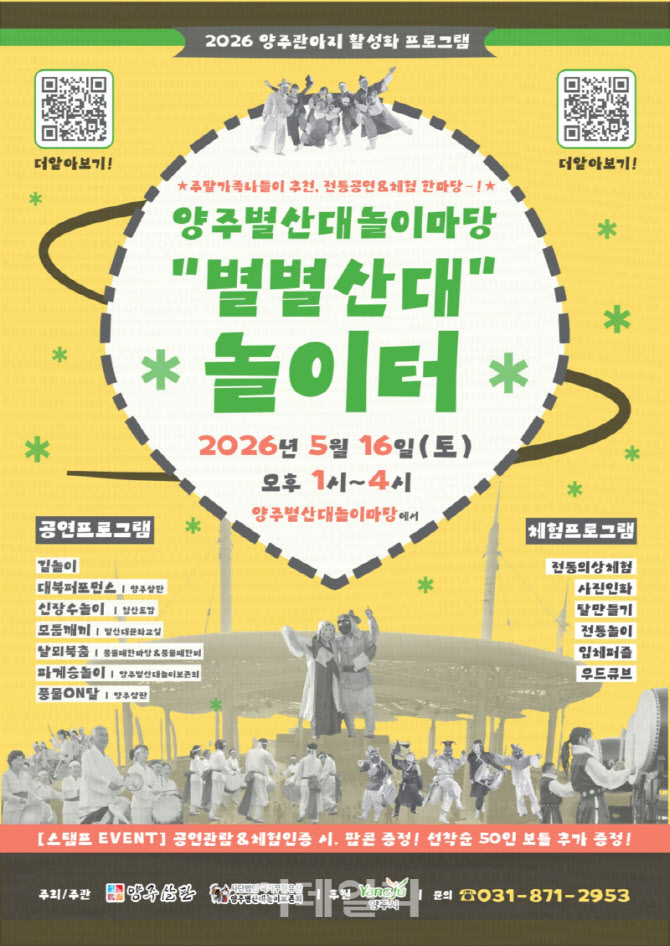 양주 대표 무형유산 '별산대놀이' 공연·체험 행사 열려