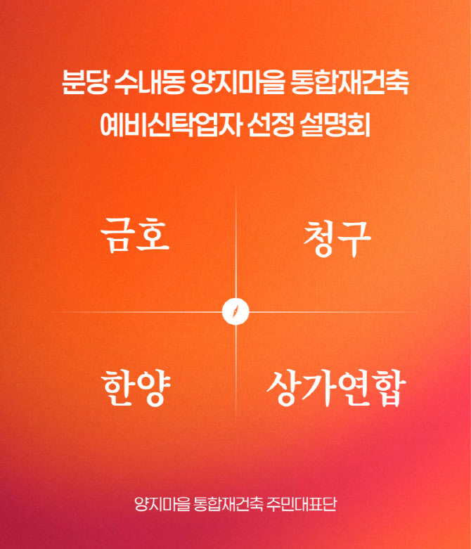 분당 양지마을 통합재건축 신탁사업자, 대신·우리 압축