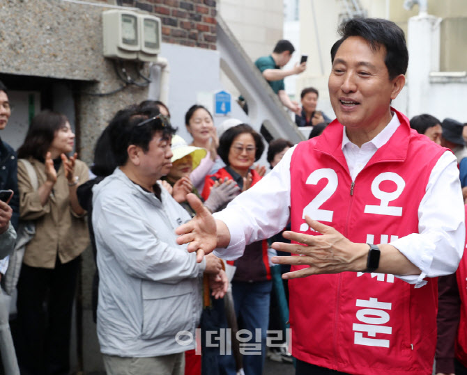 [포토] 구의2동 방문한 오세훈 서울시장 후보