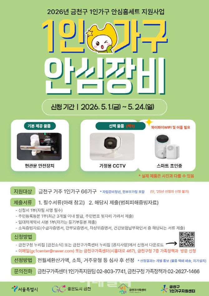 [포토] 금천구, 1인가구 안심홈세트