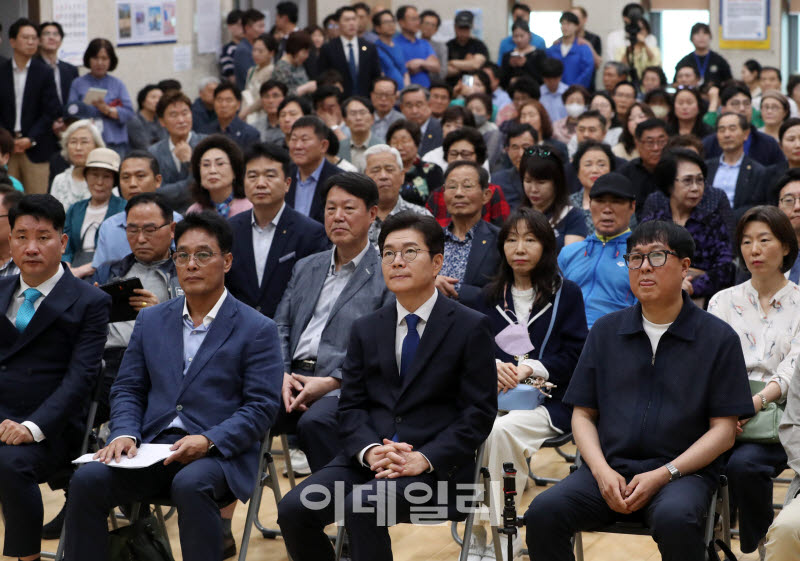 [포토] 지지선언 행사 참석한 정원오 서울시장 후보