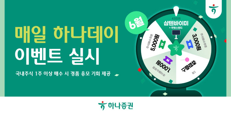 하나증권, 국내주식 매수하면 경품 증정…‘매일 하나데이’ 이벤트