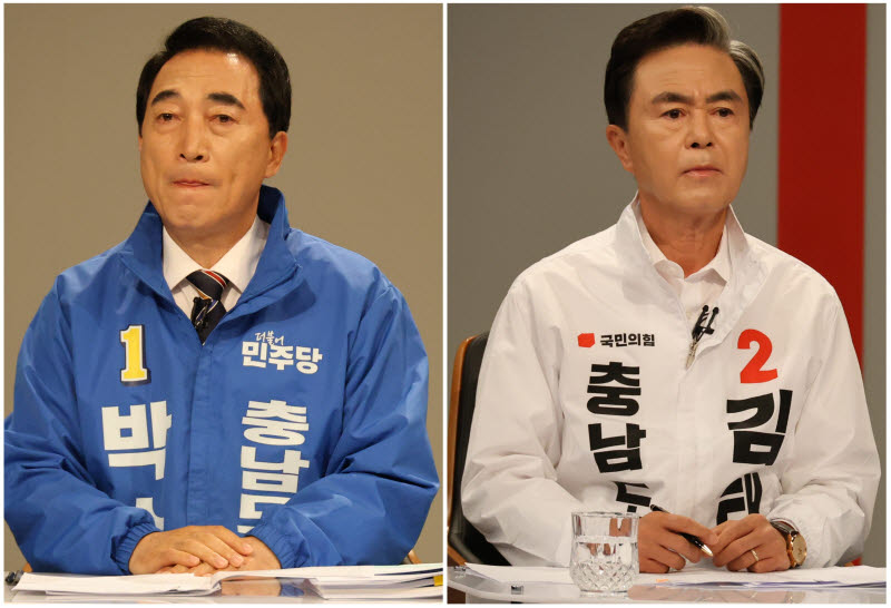 [6월 선거]충남 박수현 52.1% 김태흠 47.9%…지상파 3사 출구조사