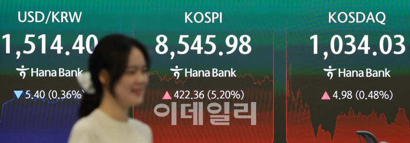 [포토]美·이란 종전 합의에 코스피 5.2% 급등 마감