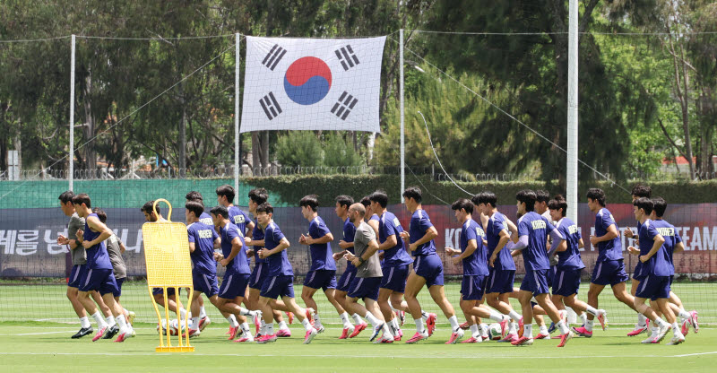 홍명보호, 멕시코전 대비 비공개 전술 훈련... 세트 피스도 점검[북중미월드컵]