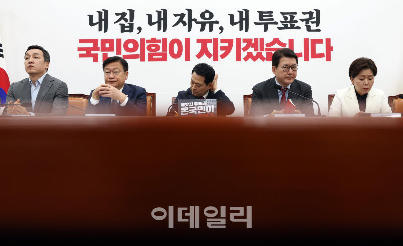 [포토]최고위원회의, '표정 어두운 국민의힘'