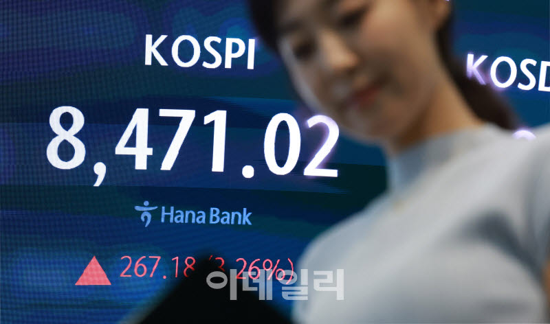 [포토]코스피, 8400선 회복 마감