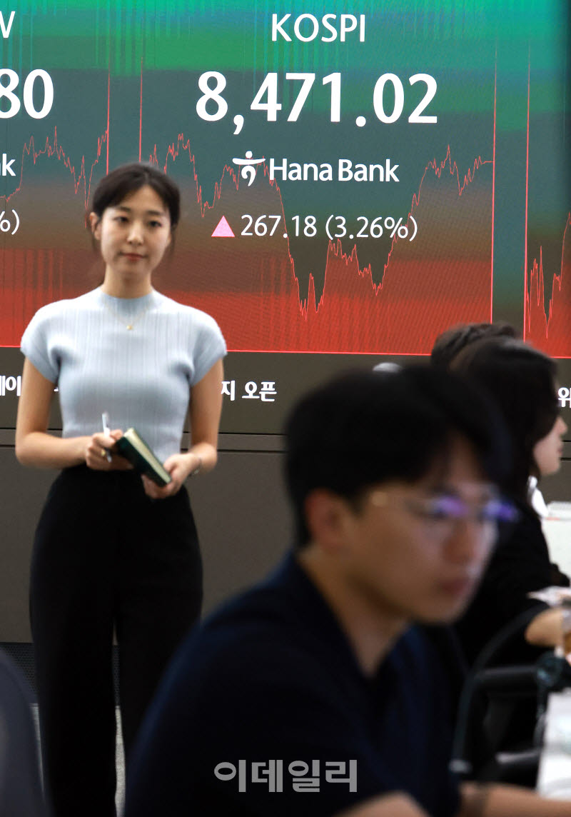 [포토]코스피, 개인·기관 순매수로 8400 회복