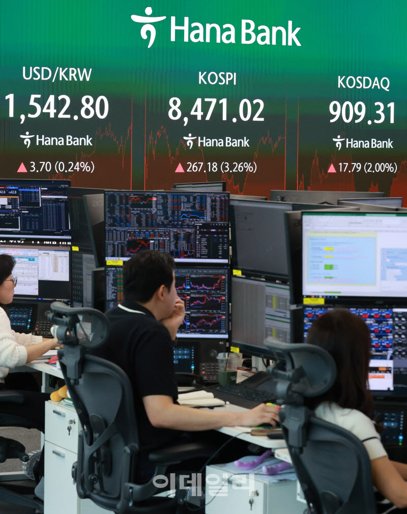 [포토]코스피 3%대 반등 성공하며 8400선 마감