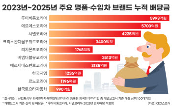 명품 5개사, 3년간 본사에 2조원 넘게 배당…루이비통 '최다'