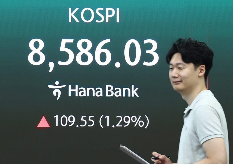 [속보]코스피, 1.36% 오른 8591.50...코스닥, 0.86% 상승 출발