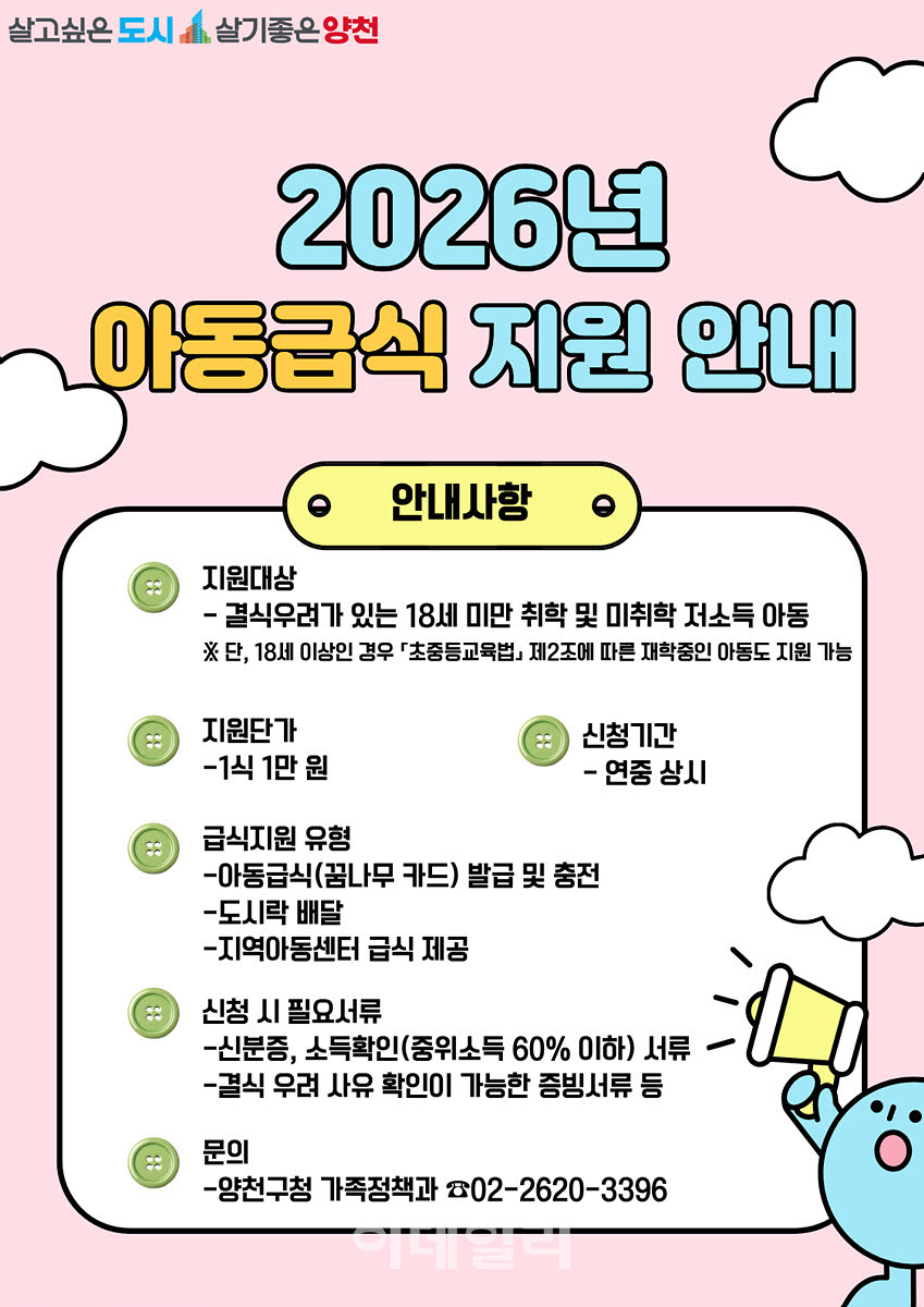 [포토] 양천구, 취약계층 여름방학 아동급식 지원