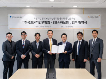 KB손보, 드론보험 시장 공략…드론기업연합회와 맞손