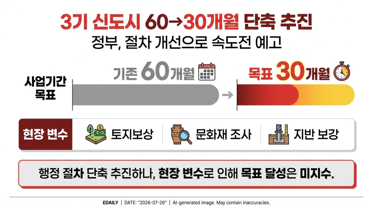 "3기 신도시 공사기간 '반으로 줄여라'…문화재·토지보상이 변수"