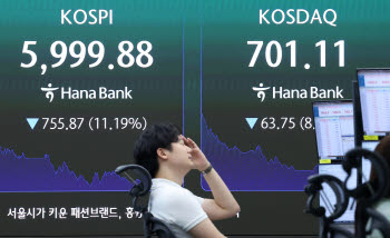 코스피, 6000선 붕괴…11%대 하락
